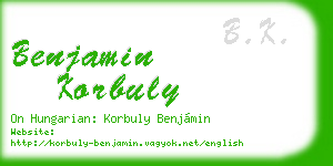 benjamin korbuly business card